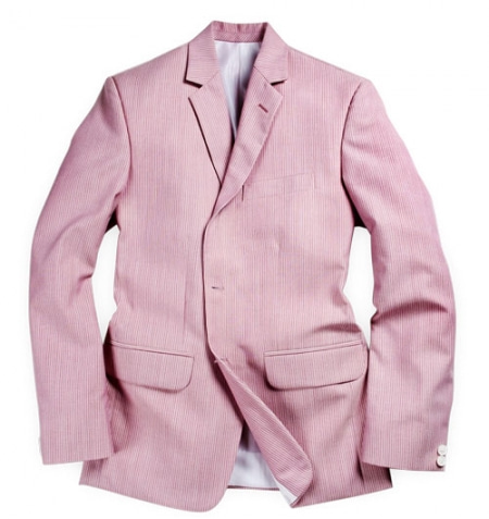 Stripe Pink Wool Linen Jacket- 38R