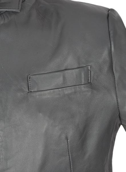 Gray Leather Jacket #611