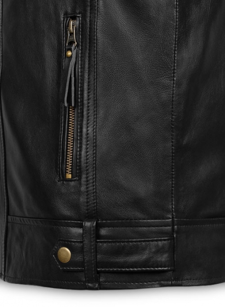 Black Leather Jacket # 660
