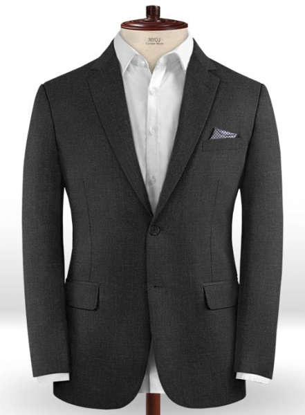 Scabal Worsted Charcoal Wool Suit