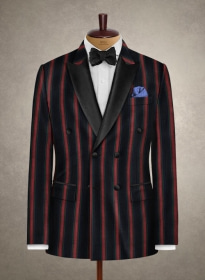 Cocktail Stripe Wool Tuxedo Jacket