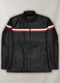 Black Leather Jacket #882 - 3XL