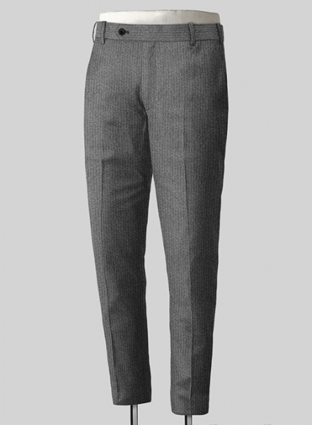 Herringbone Gray Flannel Wool Suit