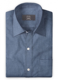 Denim Blue Chambray Shirt - Full Sleeves