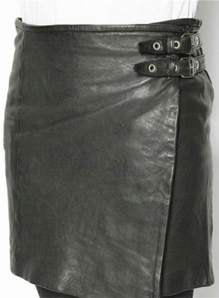 Buckled Wrap Leather Skirt - # 467