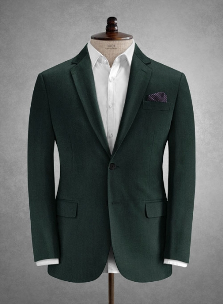 Caccioppoli Herringbone Dark Green Cotton Jacket