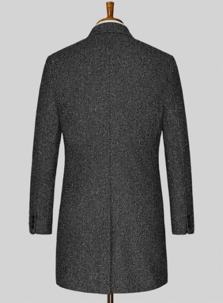 Charcoal Flecks Donegal Tweed Overcoat
