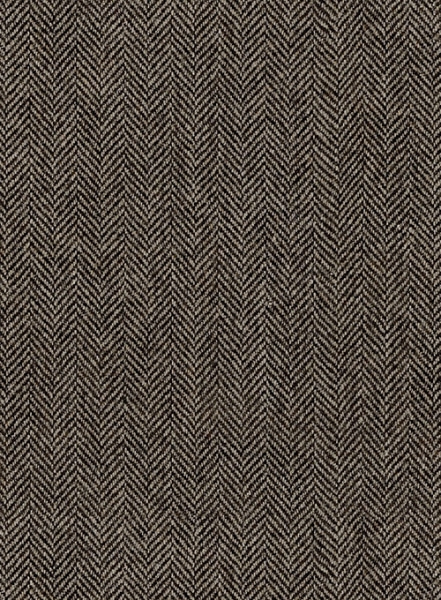 Vintage Dark Brown Herringbone Tweed Suit - Leather Trims