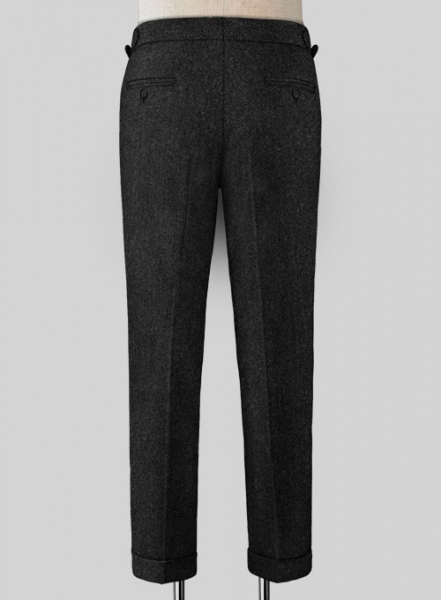 Charcoal Herringbone Highland Tweed Trousers