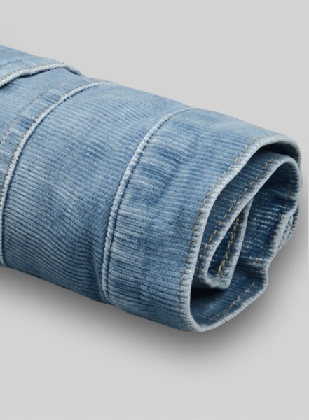 Indigo Corduroy Stretch Jeans - Stone Wash