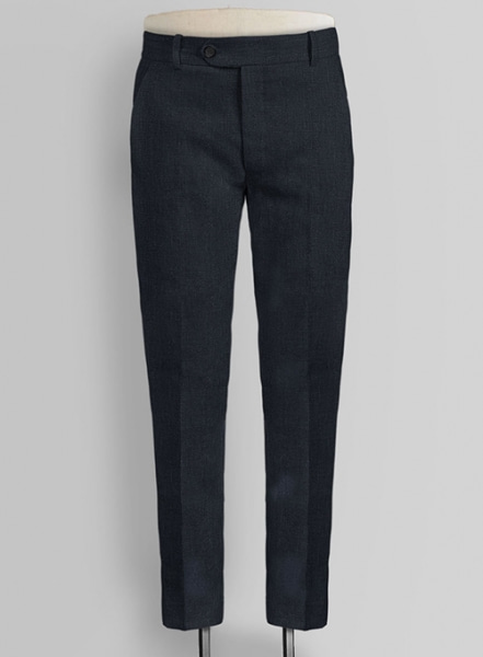 Dark Blue Pure Linen Pants