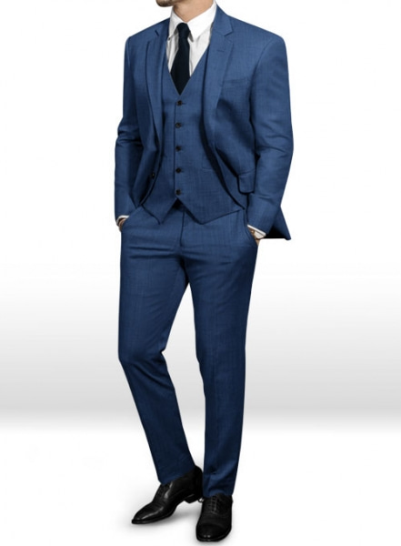 Napolean Nailhead Blue Wool Suit