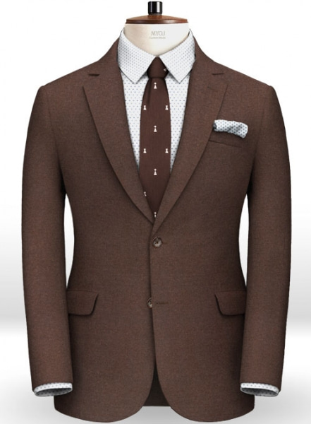 Dark Brown Flannel Wool Suit