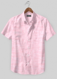 Dublin Pink Linen Shirt - Half Sleeves