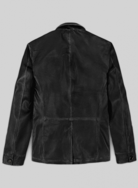 Rubbed Black Will Smith Leather Blazer