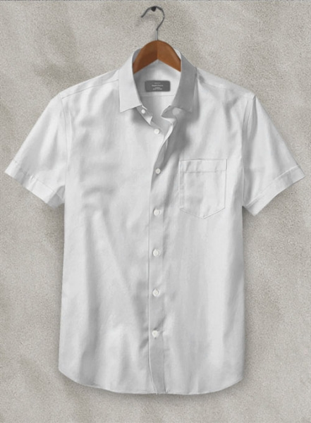 Royal Twill Light Gray Cotton Shirt - Half Sleeves