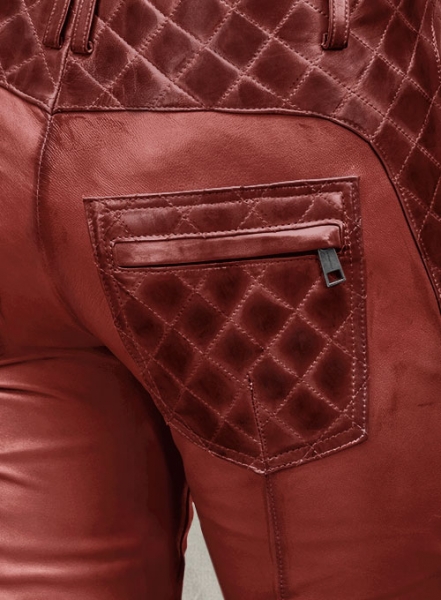 Carrier Burnt Red Leather Pants