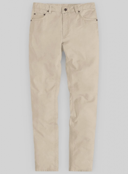 Sand Feather Cotton Canvas Stretch Jeans