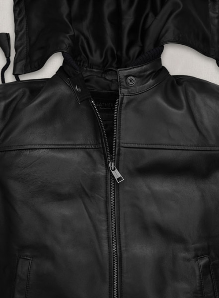 Symphony Detachable Hood Leather Jacket