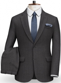 Caviar Weave Dark Gray Wool Suit