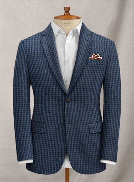 Harris Tweed Houndstooth Blue Jacket