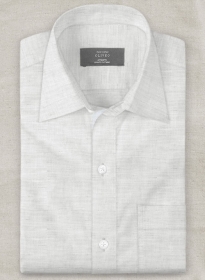 European Pale Gray Linen Shirt - Full Sleeves