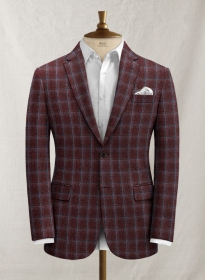 Italian Biulio Burgandy Tweed Jacket