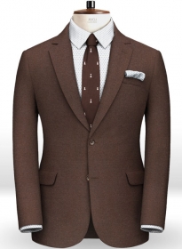 Dark Brown Flannel Wool Jacket