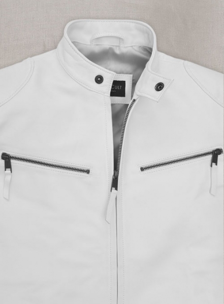 White Leather Jacket #907
