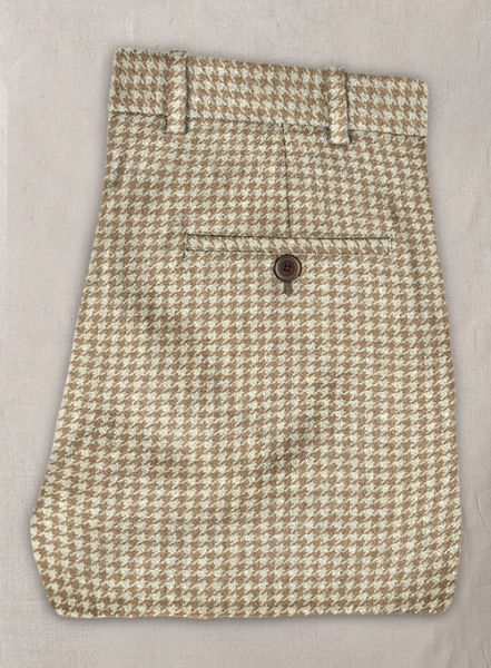 Houndstooth Beige Tweed Pants