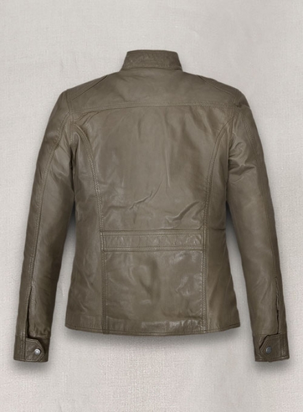 Croma Gray Washed & Wax Scarlett Johansson Leather Jacket