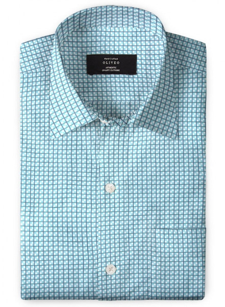 Giza Polo Blue Cotton Shirt - Full Sleeves