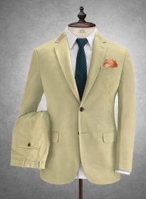 Caccioppoli Cotton Gabardine Ocean Khaki Suit