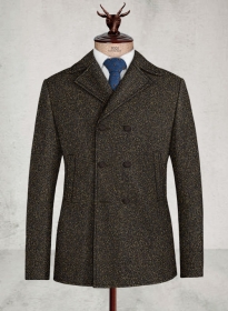 Yorkshire Brown Tweed Pea Coat