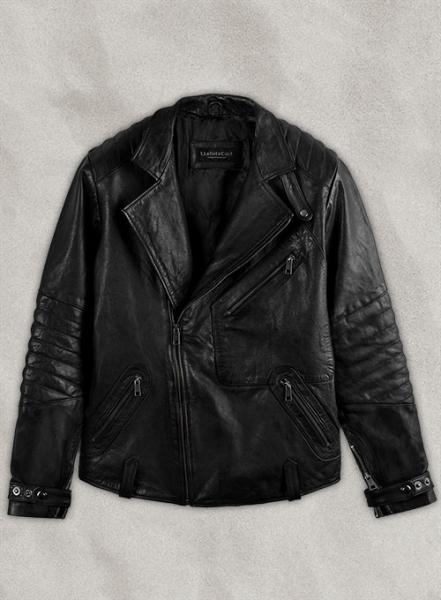 Thick Goat Black Washed & Wax David Leather Jacket