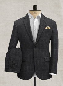 Mono Charcoal Checks Tweed Suit