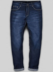 Cove Blue Stretch Hard Wash Whisker Jeans