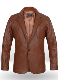Tan Brown Daniel Craig Leather Blazer
