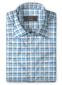 Giza John Blue Cotton Shirt - Full Sleeves