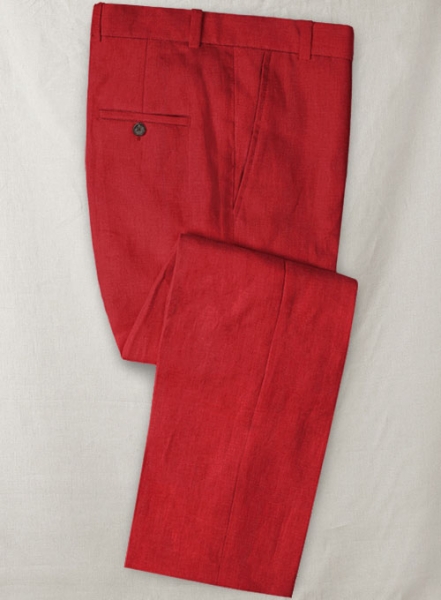 Pure Red Linen Pants