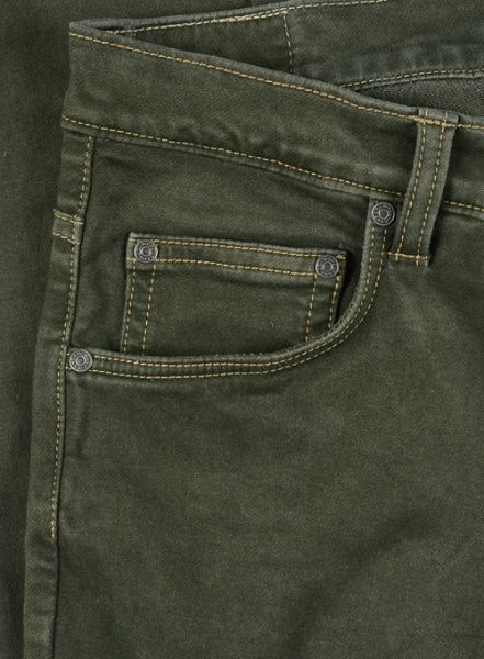 Chester Olive Stretch Jeans - Hard Wash