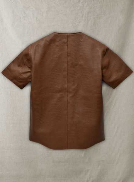 Crocodile Brown Leather T-Shirt