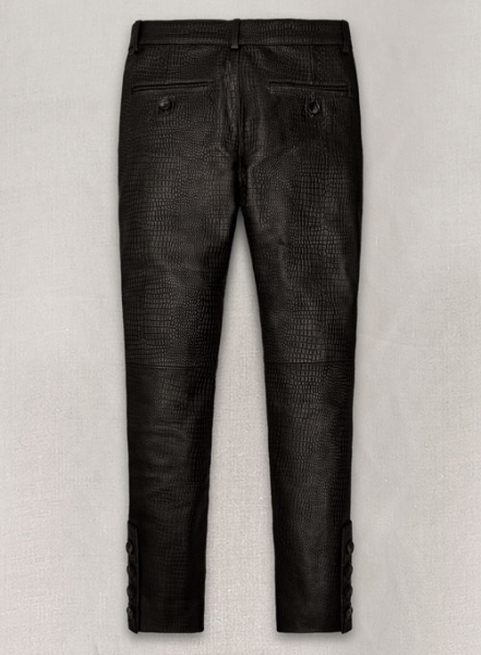 Crocodile Dark Brown Hyde Leather Pants