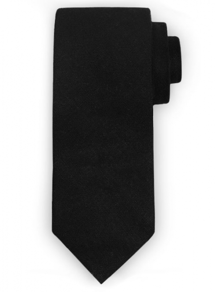 Linen Tie - Tropical Black