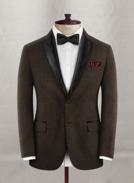 Napolean Brown Birdseye Wool Tuxedo Suit