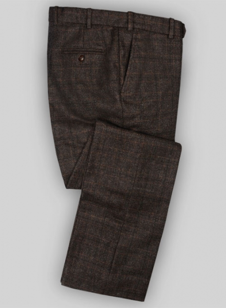 Vintage Jones Dark Brown Checks Tweed Suit