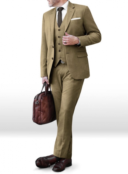 Reda Dark Beige Pure Wool Suit