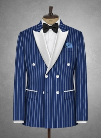 Napolean Pinto Blue Wool Tuxedo Jacket
