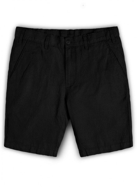 Safari Black Cotton Linen Shorts