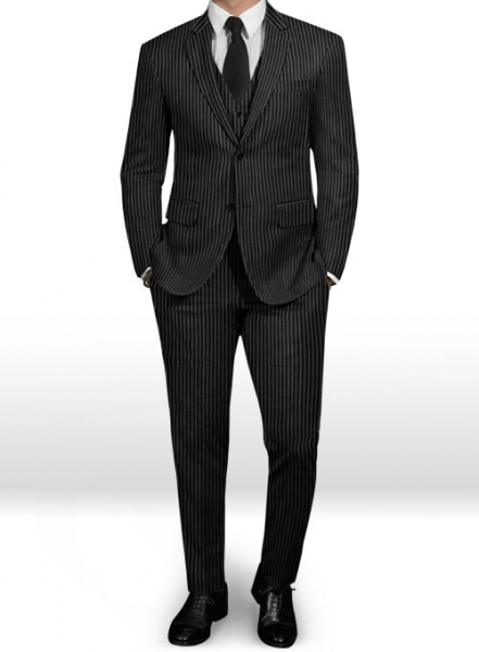 Napolean Black Stripe Wool Suit